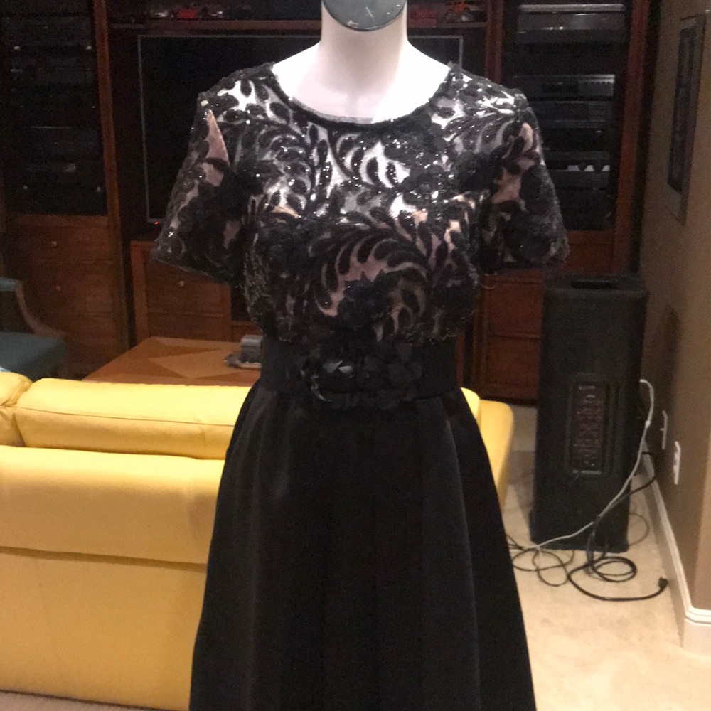 Asymmetric Black Gown